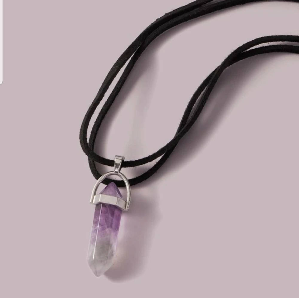 *Clarabelle* Suede Rope and Stone Choker - Picture 3 of 4